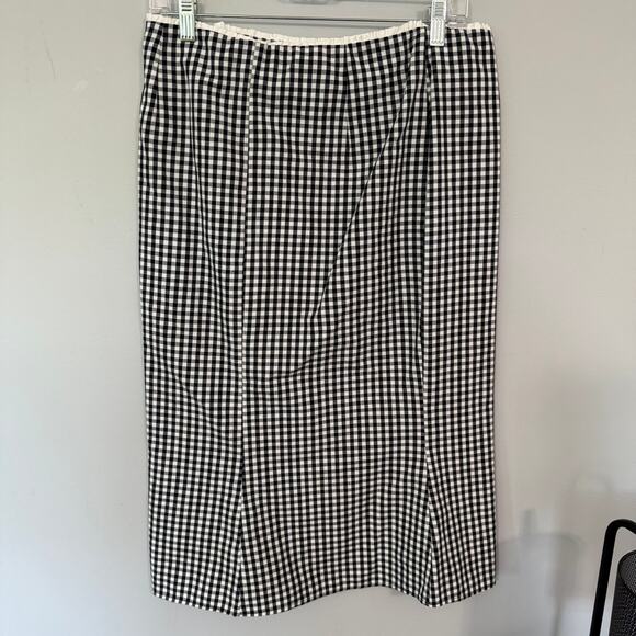 Zara GINGHAM Monochrome Midi Skirt - Picture 7 of 9